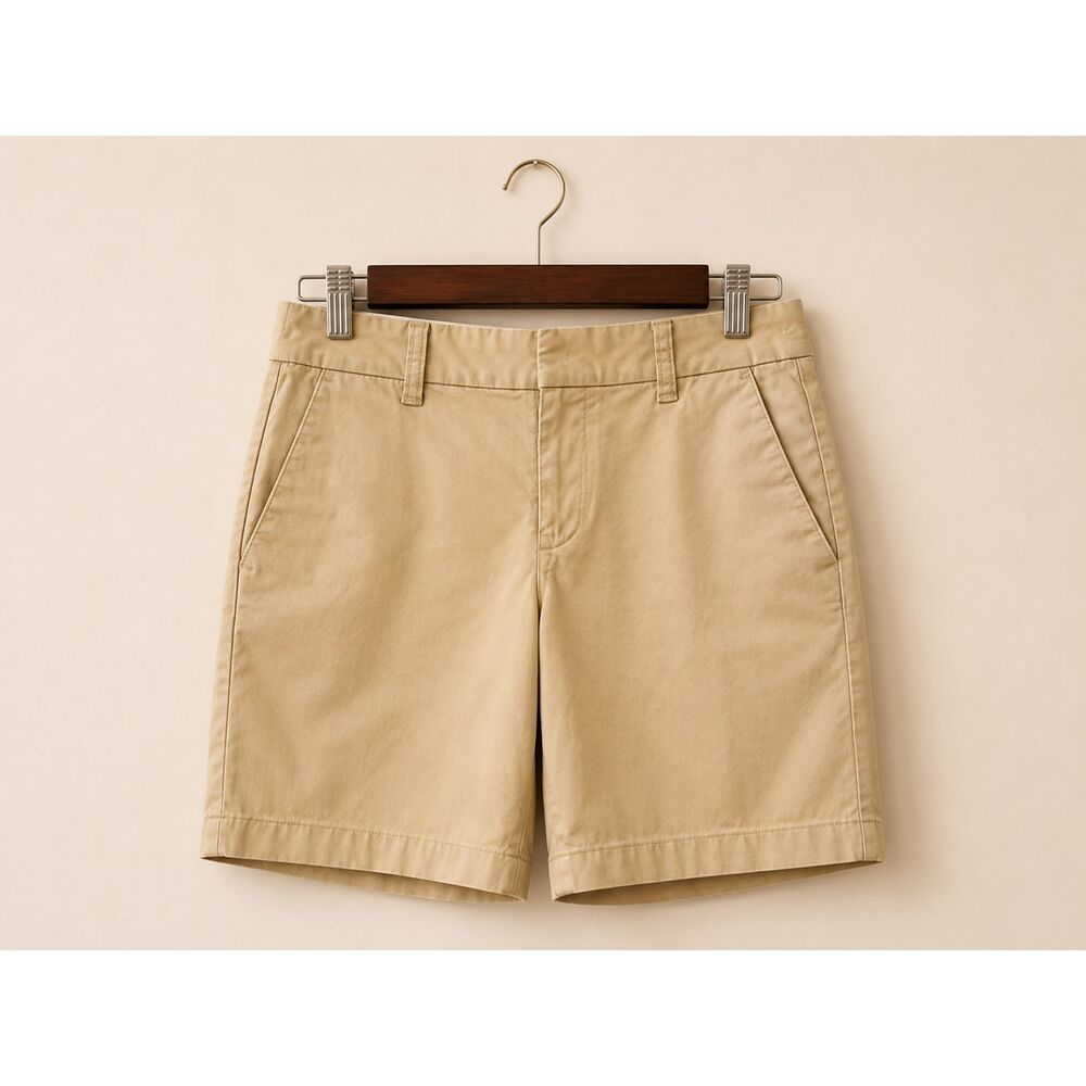 J.Crew Chino Shorts Size 2 Khaki Classic Flat Front GUC